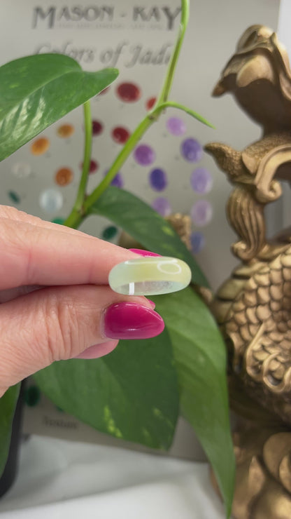 Green Jadeite Jade Band Ring Finger Size 6 | UPC #398955