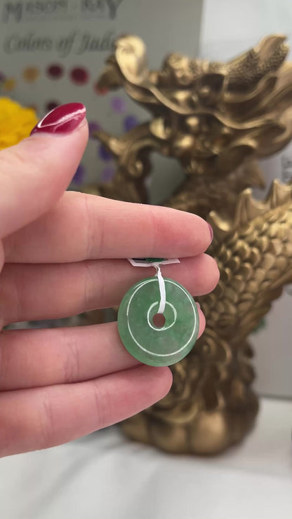 Green Jadeite Jade Loose Pi Disc for Pendant | UPC #095021