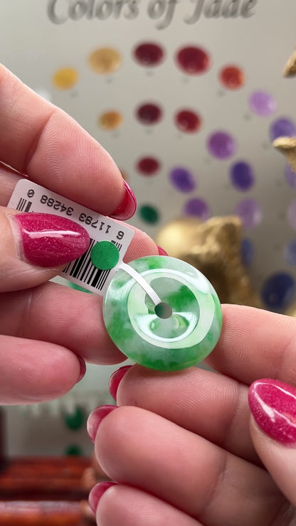 Green Jadeite Jade Loose Pi Disc Pendant Carving | Jade Donut | UPC #342880