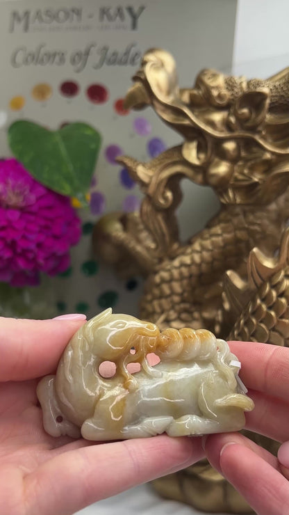 YELLOW JADEITE JADE HORSE STATUARY UPC #357433
