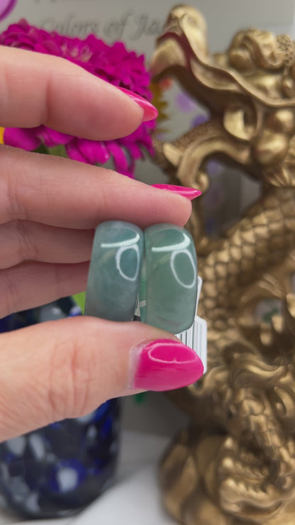 Blue Green Jadeite Jade Band Ring Various Sizes | UPC #394896
