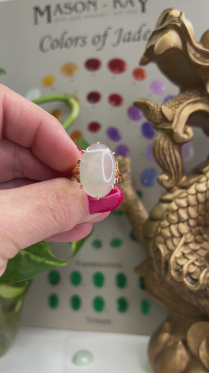 14K YELLOW GOLD ICE JADEITE JADE RING UPC #394032