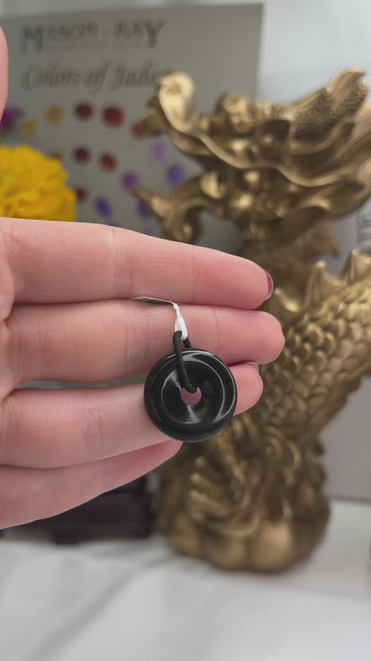 BLACK NEPHRITE JADE PI DISC PENDANT UPC #391666