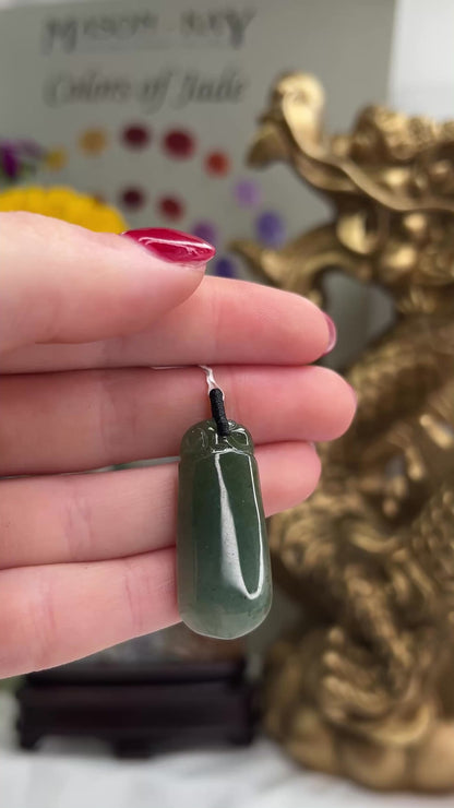 GREEN JADEITE JADE CARVED PENDANT UPC #381827