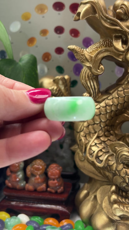 Green Jadeite Jade Wide Band Ring for Men Size 11.5 | UPC #365551