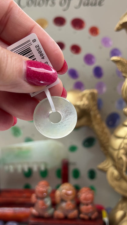 Ice Jadeite Jade Loose Pi Disc Pendant Carving | Jade Donut | UPC #400528