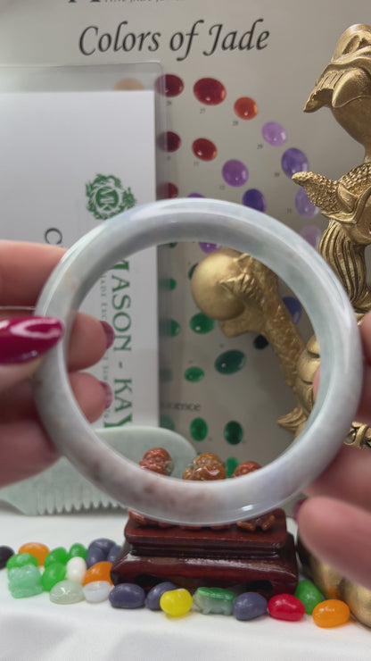 Lavender Jadeite Jade Half Round Bangle 62.4MM | UPC #119161