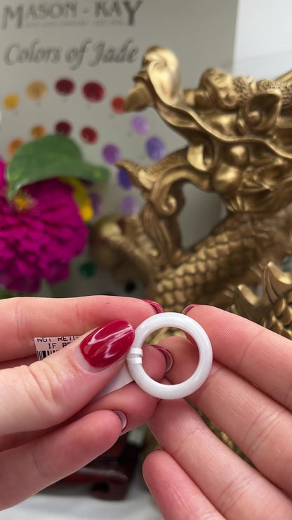 White Jadeite Jade Band Ring | Various Sizes | UPC #371934