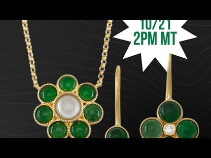 Estate Jade Pendant in 14K Yellow Gold | Marquise Jadeite Jade Vintage Jewelry | UPC #393608