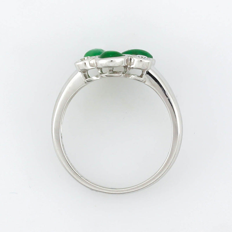 Green Jadeite Jade 18K White Gold Ring | UPC #407350