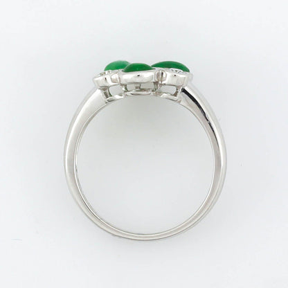 Green Jadeite Jade 18K White Gold Ring | UPC #407350