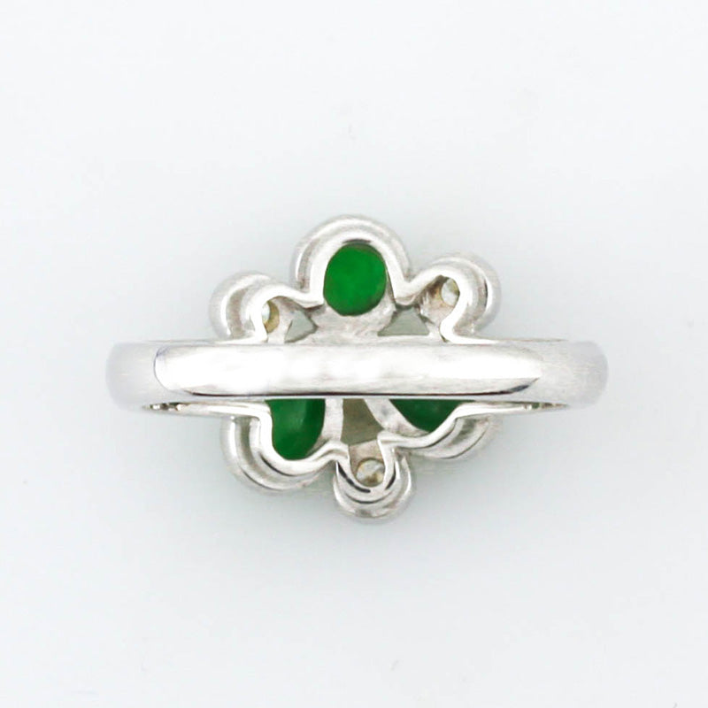 Green Jadeite Jade 18K White Gold Ring | UPC #407350