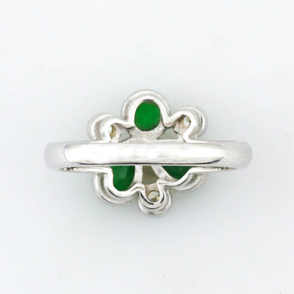 Green Jadeite Jade 18K White Gold Ring | UPC #407350