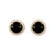 18K YELLOW GOLD BLACK NEPHRITE JADE & DIAMOND EARRINGS UPC #262126