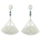 18K WHITE GOLD WATERY WHITE JADEITE JADE CARVED DRAGON DROP EARRING UPC #341050