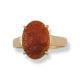 14K YELLOW GOLD CARVED RED JADEITE JADE FLORAL RING UPC #365773
