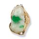 14K YELLOW GOLD CARVED MOSS IN SNOW JADEITE JADE ESTATE RING UPC #376892