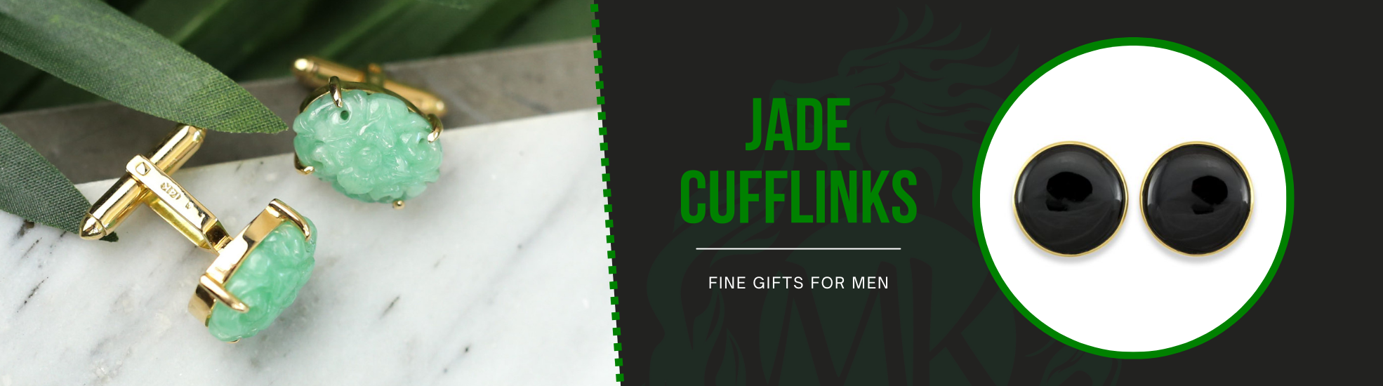 Mason Kay Jade Cufflinks - Natural Jade Cufflinks